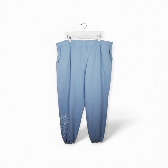 MICKEY MOUSE Disney Joggers Pants Embroidered Mouse Drawstring Baby Blue - XXL - Picture 3 of 13